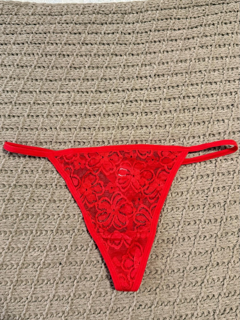 Red Lace Sheer G-String Panty